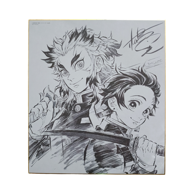 Tabla Shikishi Kyojuro Rengoku y Tanjiro Kamado Demon Slayer Kimetsu no Yaiba Mugen Train